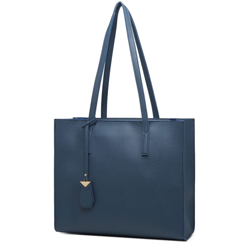 Women's Tote Bag Large Handbag Soft Leather Simple Shoulder Bag with Zipper for School Work Leisure (A-Black)