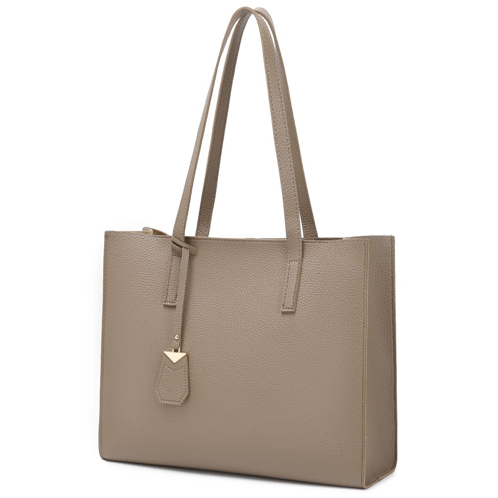 Women's Tote Bag Large Handbag Soft Leather Simple Shoulder Bag with Zipper for School Work Leisure (A-Black)