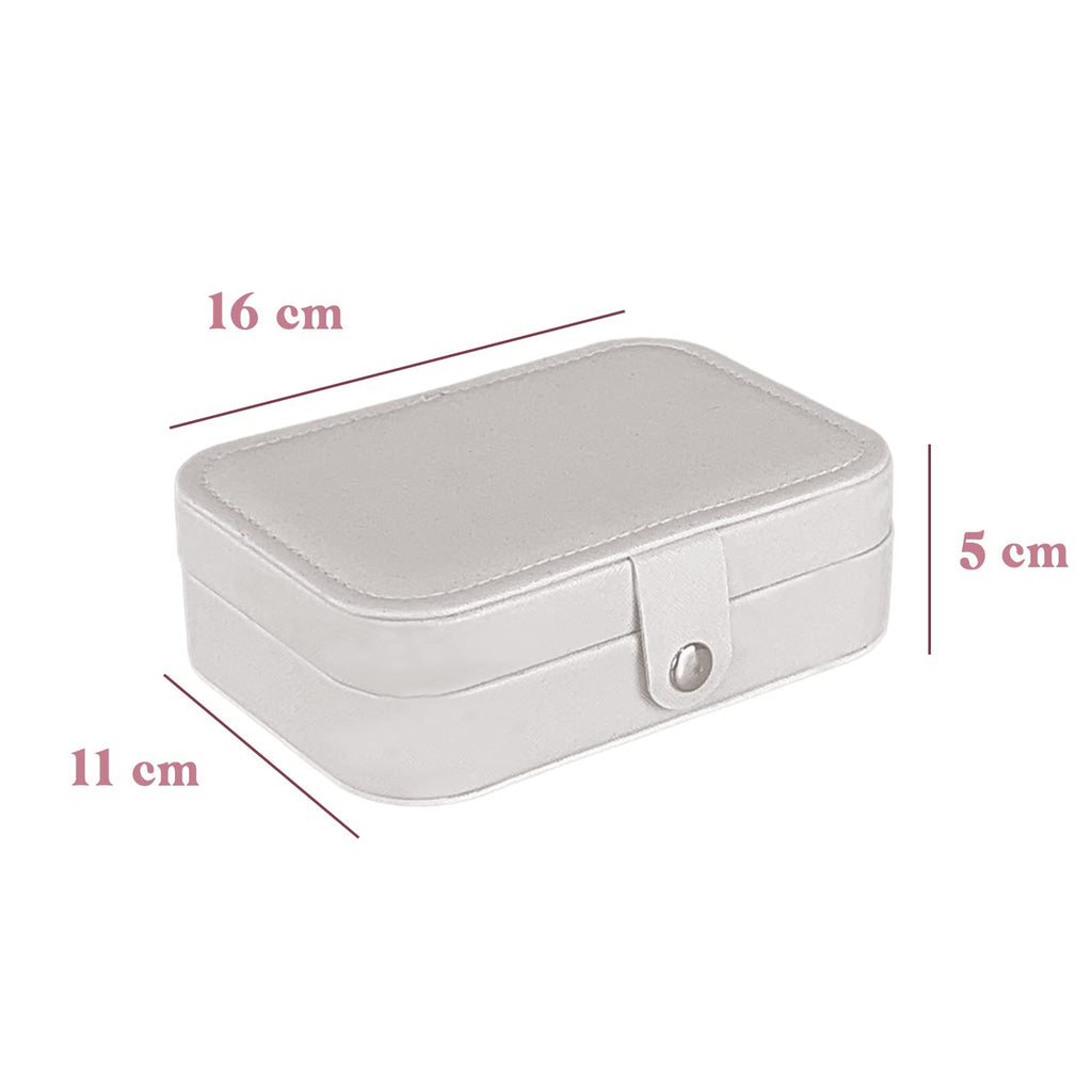 CNMTCCO Jewellery Box Small Travel Jewelry Organiser Storage Case for Necklace Rings Bracelets Earrings Premium Faux PU Leather Jewellery Gift Box Girls Women (Pink)