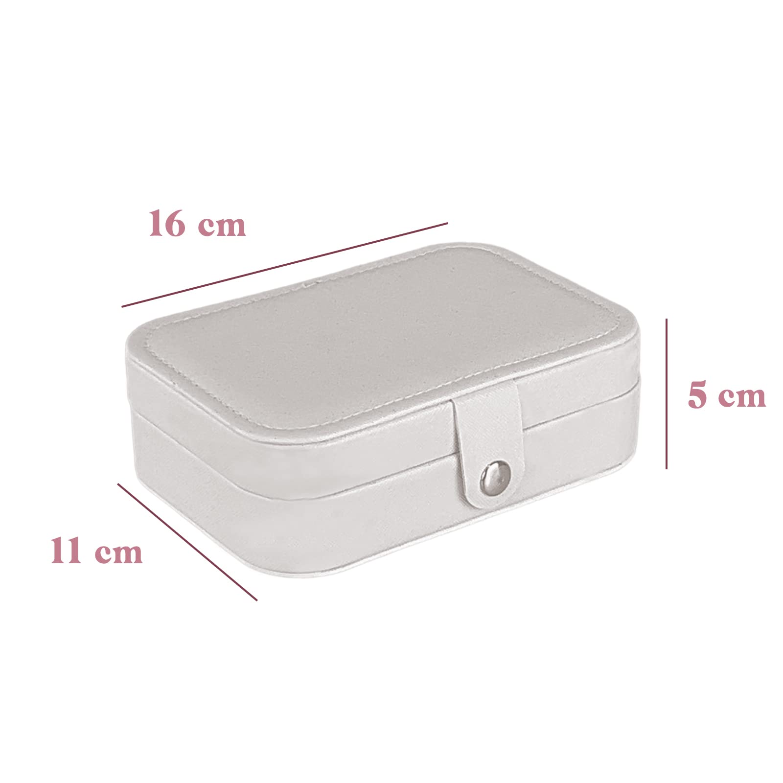 CNMTCCO Jewellery Box Small Travel Jewelry Organiser Storage Case for Necklace Rings Bracelets Earrings Premium Faux PU Leather Jewellery Gift Box Girls Women (Pink)