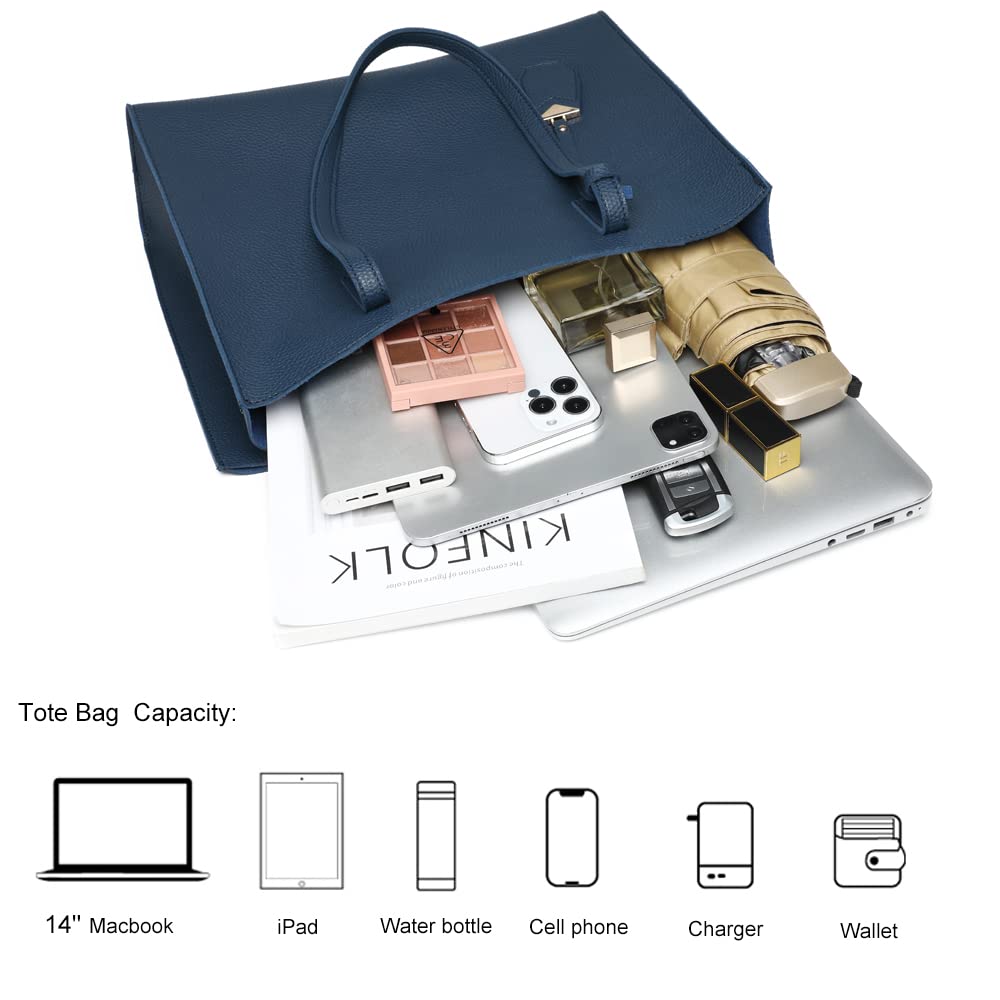 Women's Tote Bag Large Handbag Soft Leather Simple Shoulder Bag with Zipper for School Work Leisure (A-Black)