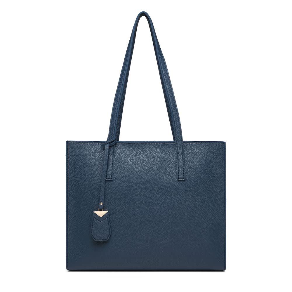 Women's Tote Bag Large Handbag Soft Leather Simple Shoulder Bag with Zipper for School Work Leisure (A-Black)