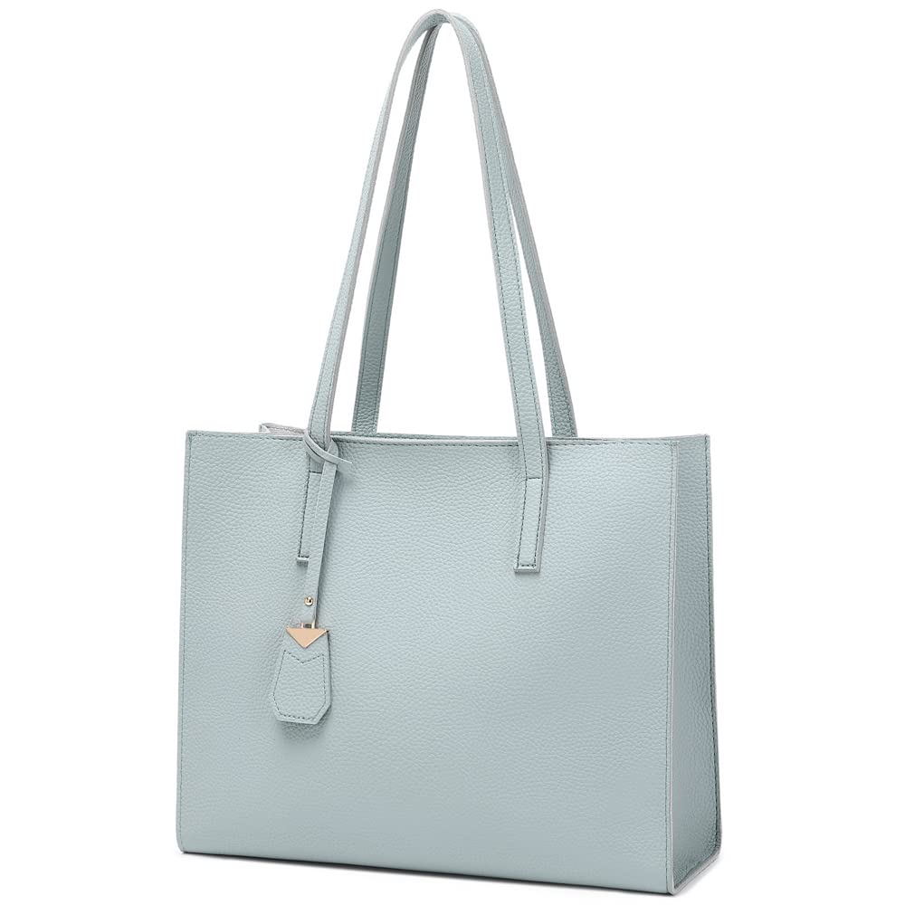 Women's Tote Bag Large Handbag Soft Leather Simple Shoulder Bag with Zipper for School Work Leisure (A-Black)