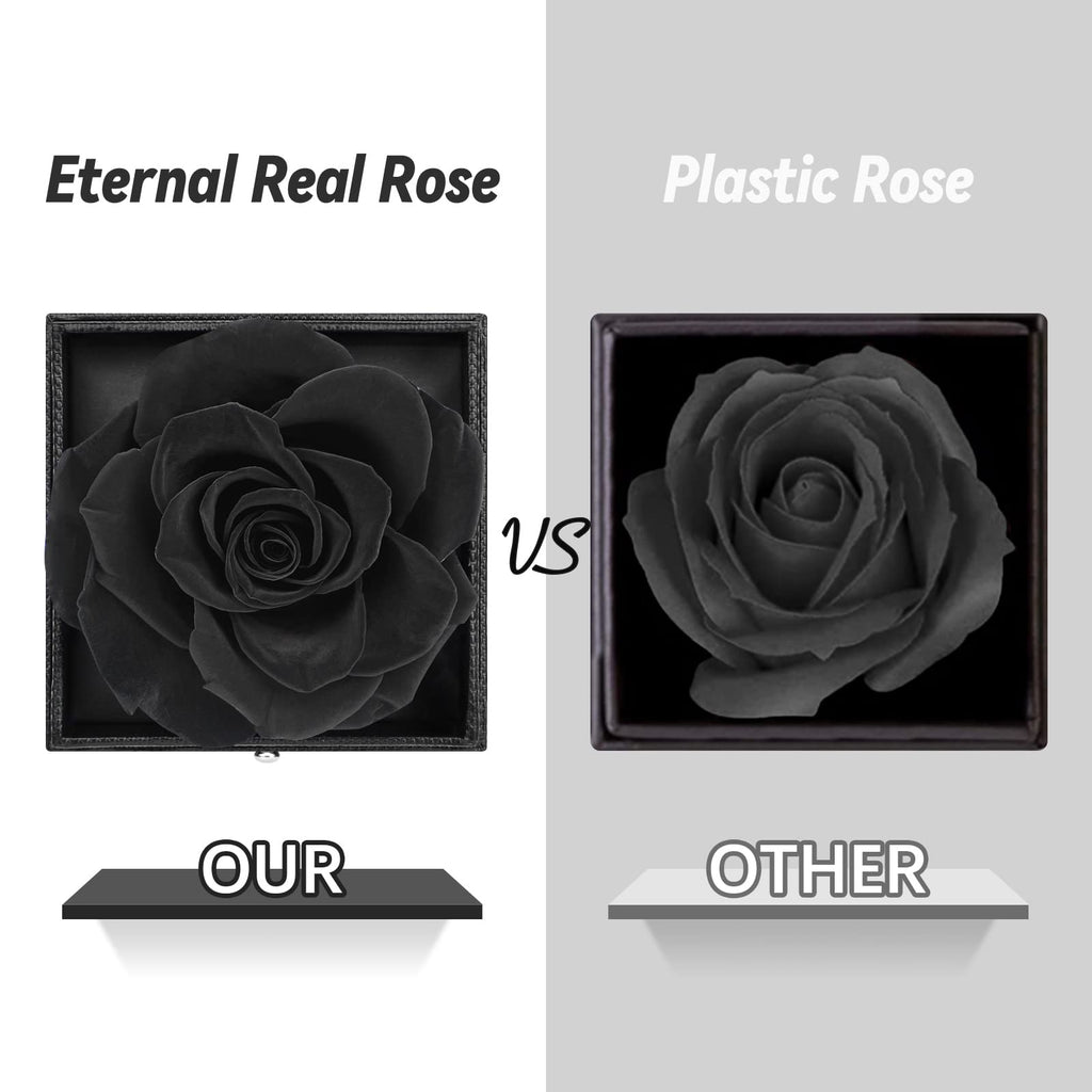 Preserved Real Rose Gift Box with I Love You Necklace, Handmade Eternal Rose Flower Gifts for Mum Mother Women Wife Girlfriend Her on Mothers Day, Birthday, Anniversary, Valentines Day, Christmas