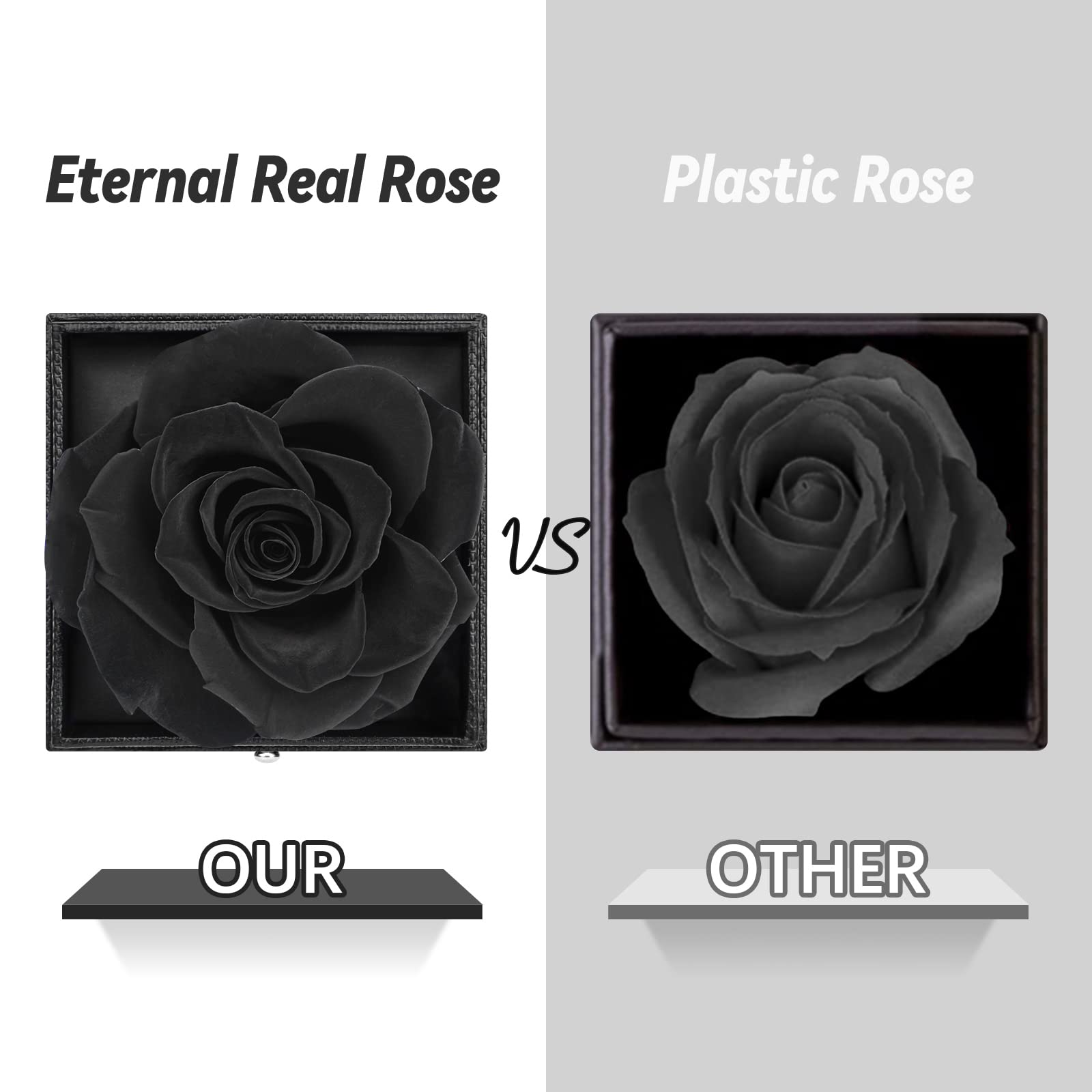 Preserved Real Rose Gift Box with I Love You Necklace, Handmade Eternal Rose Flower Gifts for Mum Mother Women Wife Girlfriend Her on Mothers Day, Birthday, Anniversary, Valentines Day, Christmas