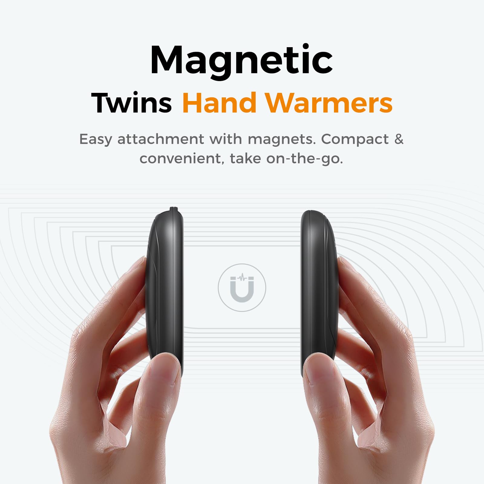 OCOOPA UT3 Lite Magnetic Hand Warmers Rechargeable 2 pack, Electric Handwarmers Ultra Thin Light Portable for Pocket Gloves,3 Levels Heat, Up to 8 hrs, UL Certified,Idea Tech Gifts for Men, Women
