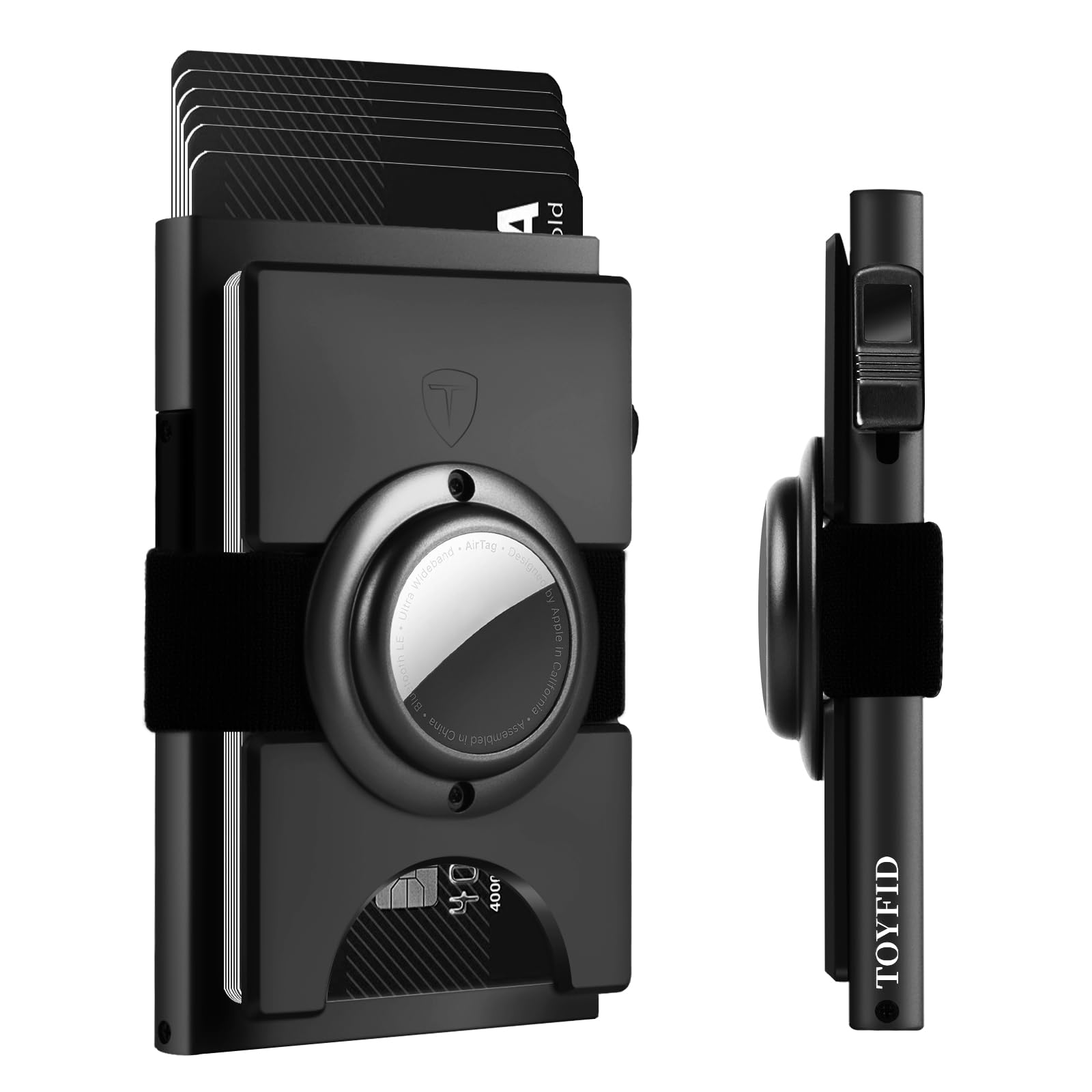 Smart Wallet for Men 12 Cards Paper Money Organiser RFID Blocking Card Wallet Utral Thin Metal Card Holder with Slid Ejector Button Quick Access to Bank Credit Card,Aluminium, Blue