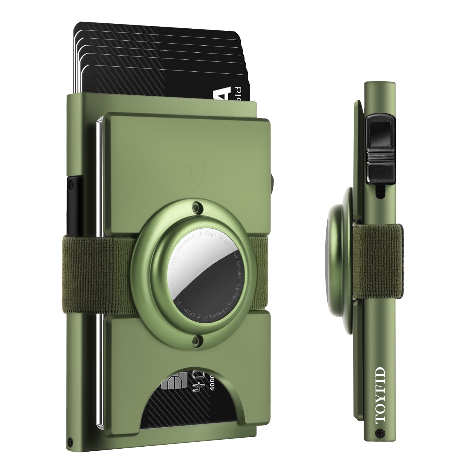 Smart Wallet for Men 12 Cards Paper Money Organiser RFID Blocking Card Wallet Utral Thin Metal Card Holder with Slid Ejector Button Quick Access to Bank Credit Card,Aluminium, Blue