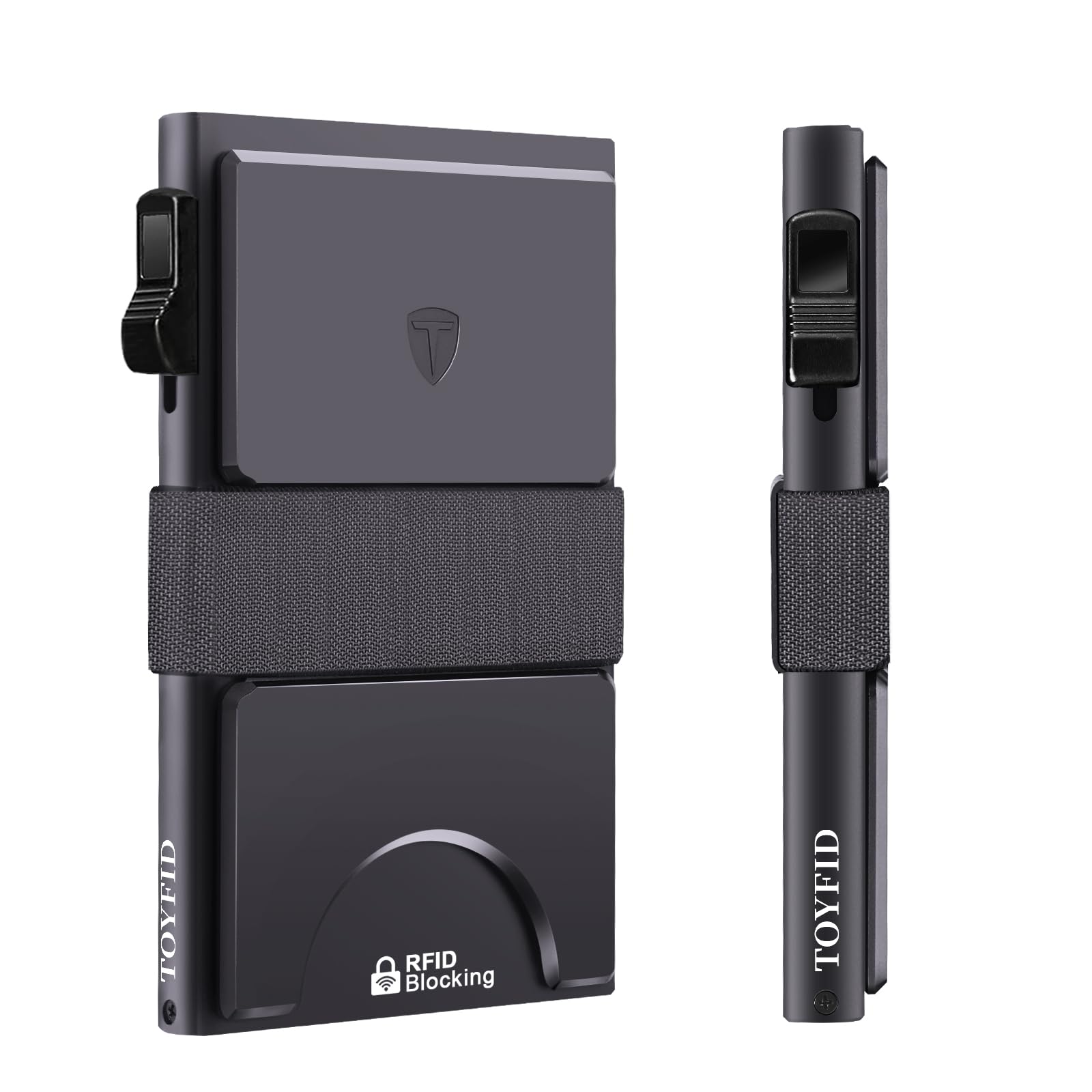 Smart Wallet for Men 12 Cards Paper Money Organiser RFID Blocking Card Wallet Utral Thin Metal Card Holder with Slid Ejector Button Quick Access to Bank Credit Card,Aluminium, Blue