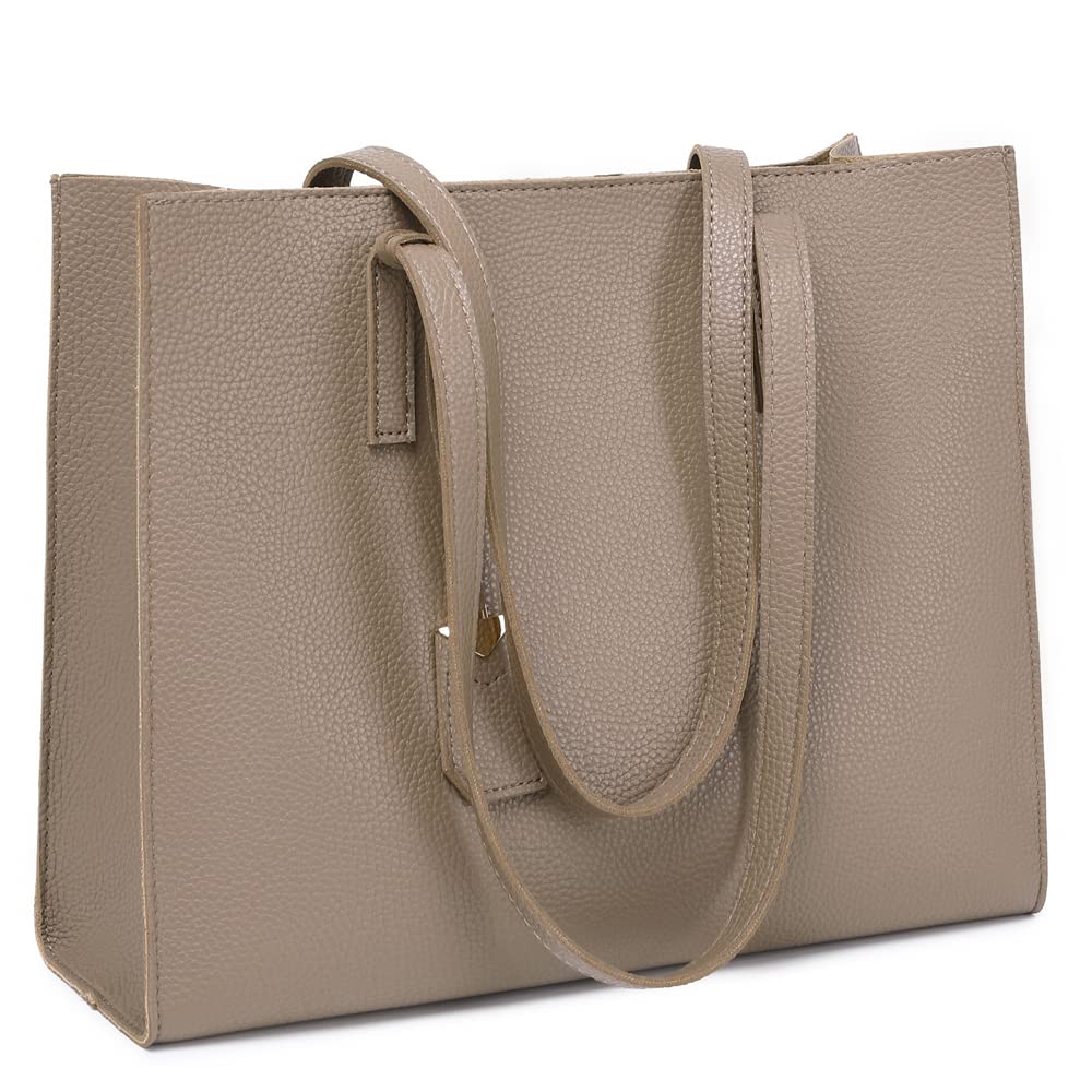 Women's Tote Bag Large Handbag Soft Leather Simple Shoulder Bag with Zipper for School Work Leisure (A-Black)