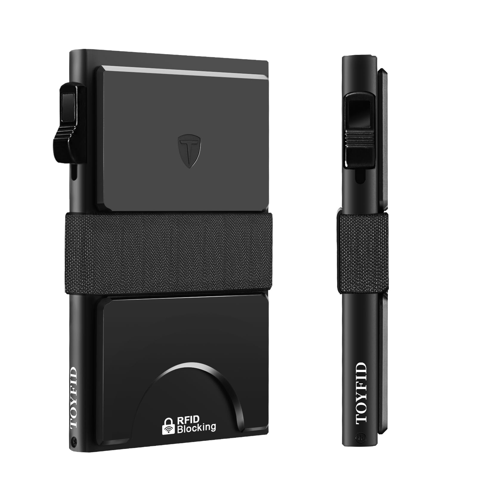 Smart Wallet for Men 12 Cards Paper Money Organiser RFID Blocking Card Wallet Utral Thin Metal Card Holder with Slid Ejector Button Quick Access to Bank Credit Card,Aluminium, Blue