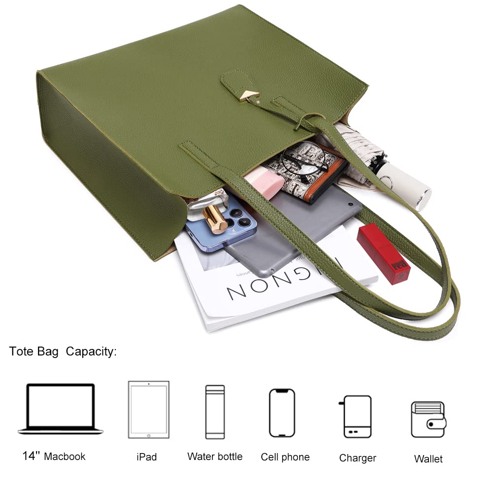 Women's Tote Bag Large Handbag Soft Leather Simple Shoulder Bag with Zipper for School Work Leisure (A-Black)