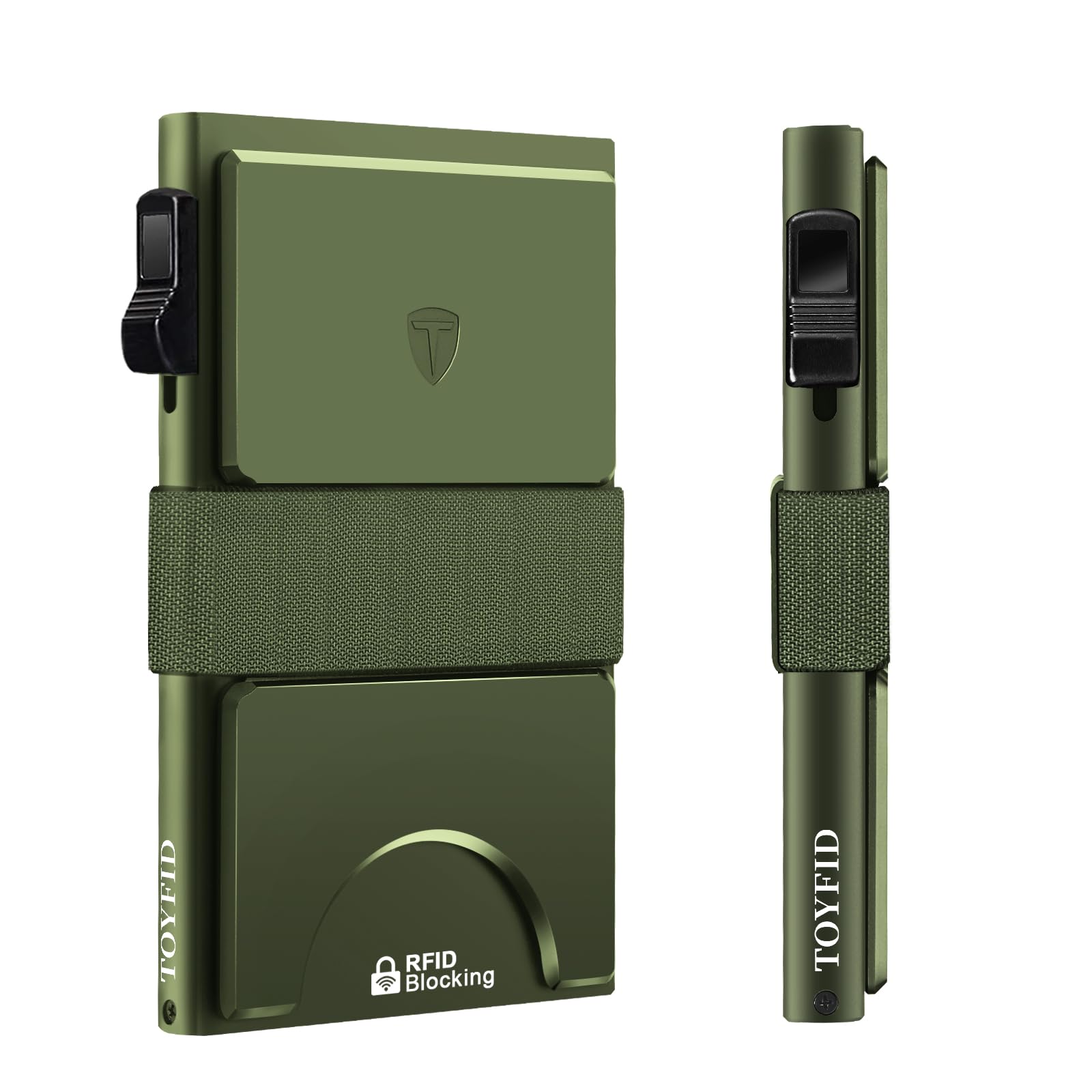 Smart Wallet for Men 12 Cards Paper Money Organiser RFID Blocking Card Wallet Utral Thin Metal Card Holder with Slid Ejector Button Quick Access to Bank Credit Card,Aluminium, Blue