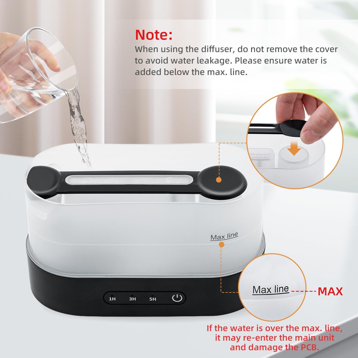 Mcbazel Flame Aroma Diffuser,Fragrance Essential Oil Diffuser Humidifier,Aroma Diffuser Humidifier with 3D Flame Night Light 200mL for Bedroom, Home and Office - Black