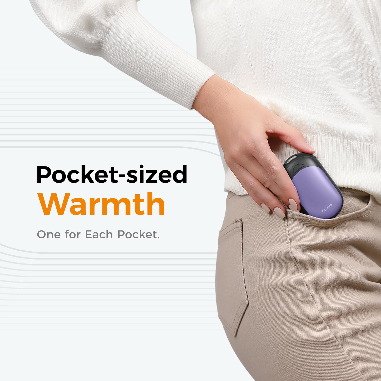 OCOOPA UT3 Lite Magnetic Hand Warmers Rechargeable 2 pack, Electric Handwarmers Ultra Thin Light Portable for Pocket Gloves,3 Levels Heat, Up to 8 hrs, UL Certified,Idea Tech Gifts for Men, Women