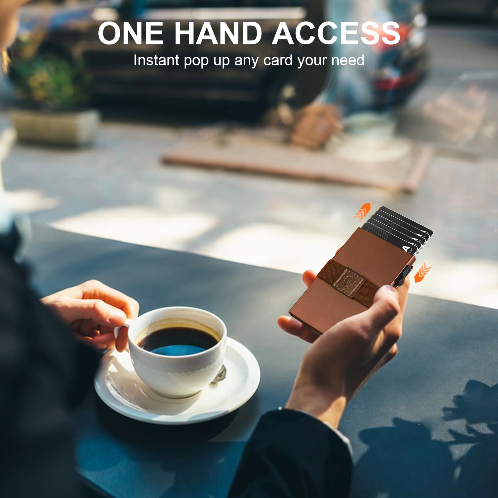 Smart Wallet for Men 12 Cards Paper Money Organiser RFID Blocking Card Wallet Utral Thin Metal Card Holder with Slid Ejector Button Quick Access to Bank Credit Card,Aluminium, Blue