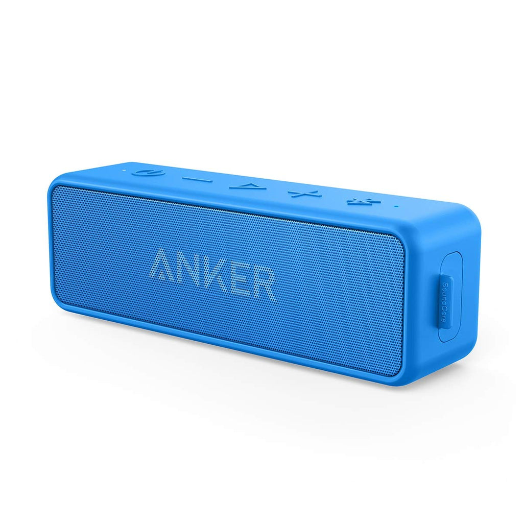 Anker Soundcore 2 Portable Bluetooth Speaker with 12W Stereo Sound, BassUp, IPX7 Waterproof, 24-Hour Playtime, Wireless Stereo Pairing, Speaker for Home, Outdoors, Travel