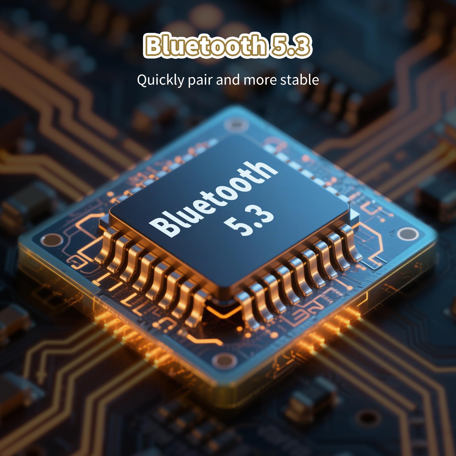 KVIDIO Bluetooth Headphones Over Ear, 55 Hours Playtime Wireless Headphones with Microphone, Foldable Lightweight Headset with Deep Bass,HiFi Stereo Sound for Travel Work PC Cellphone (Black)