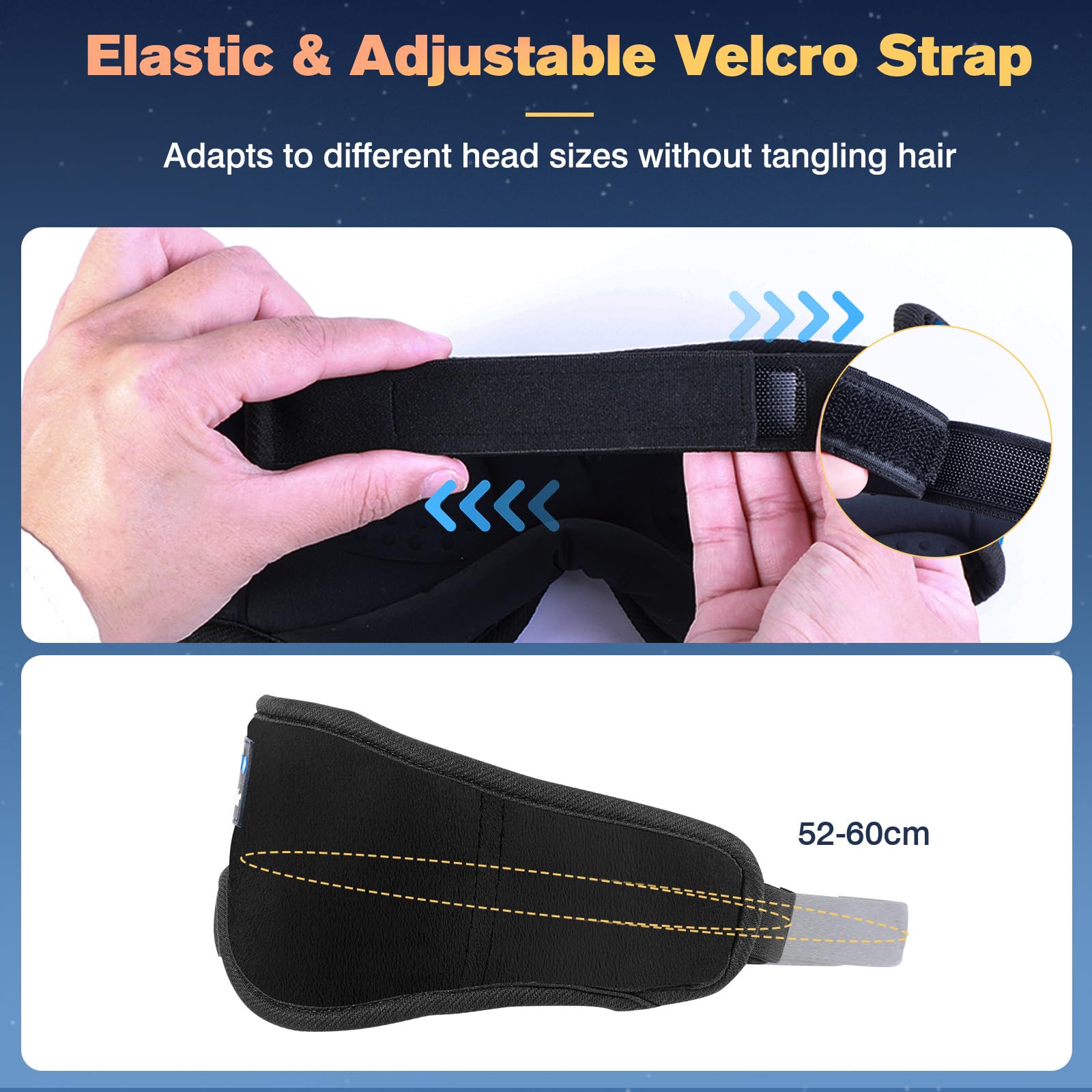 LC-dolida Bluetooth Sleep Mask Headphones Complete Blackout 3D Deep Eye Mask with Headphones Bluetooth V5.4 Can Play 15Hrs Breathable Eye mask with Earphones for Travel,Nap Sleeping,Shift Work