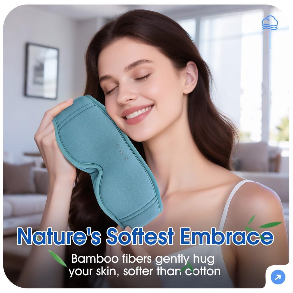 LC-dolida Bluetooth Sleep Mask Headphones Complete Blackout 3D Deep Eye Mask with Headphones Bluetooth V5.4 Can Play 15Hrs Breathable Eye mask with Earphones for Travel,Nap Sleeping,Shift Work