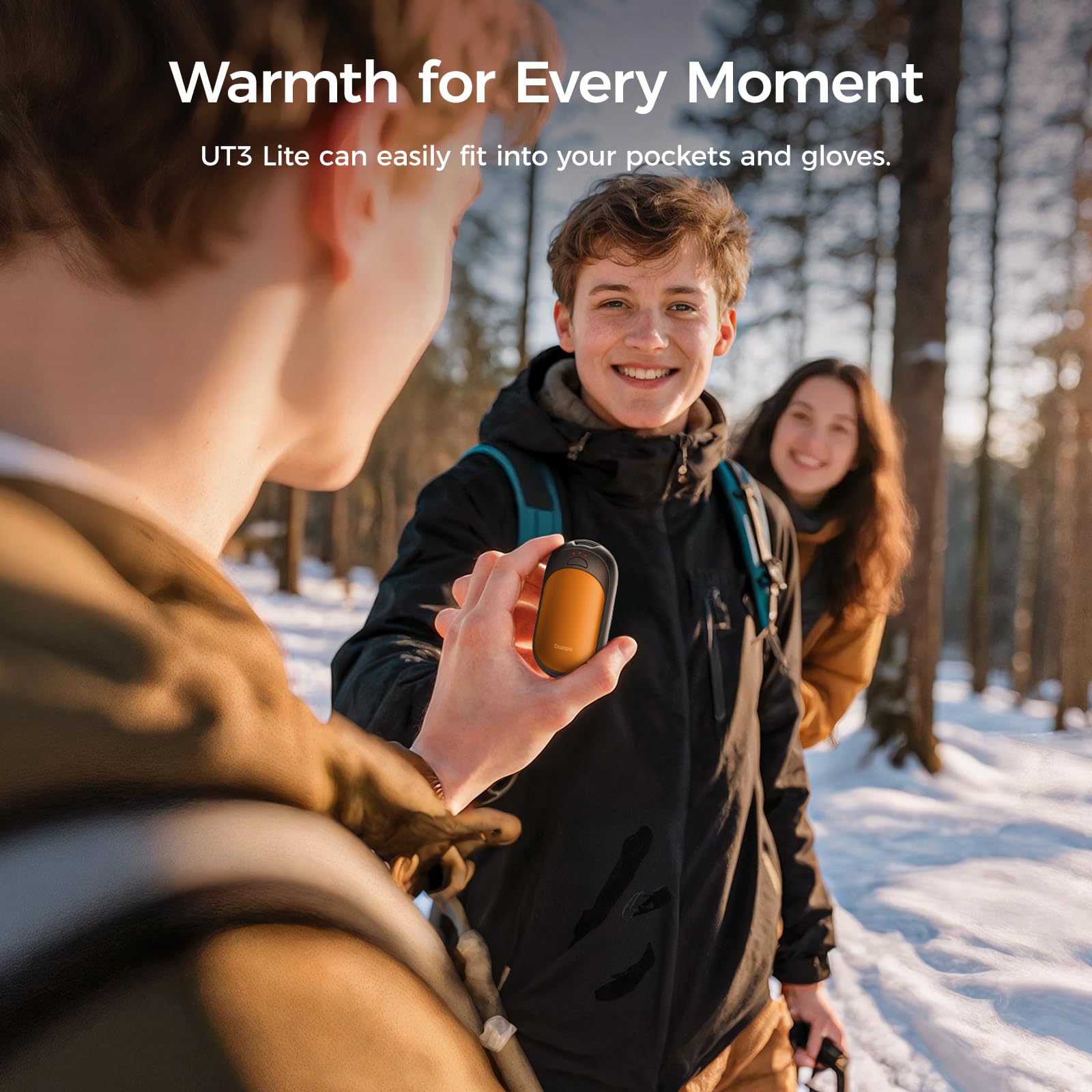 OCOOPA UT3 Lite Magnetic Hand Warmers Rechargeable 2 pack, Electric Handwarmers Ultra Thin Light Portable for Pocket Gloves,3 Levels Heat, Up to 8 hrs, UL Certified,Idea Tech Gifts for Men, Women