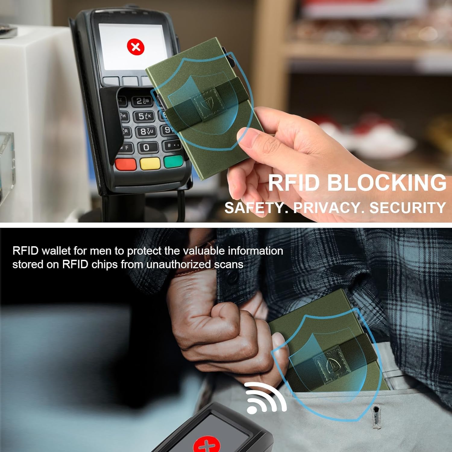 Smart Wallet for Men 12 Cards Paper Money Organiser RFID Blocking Card Wallet Utral Thin Metal Card Holder with Slid Ejector Button Quick Access to Bank Credit Card,Aluminium, Blue