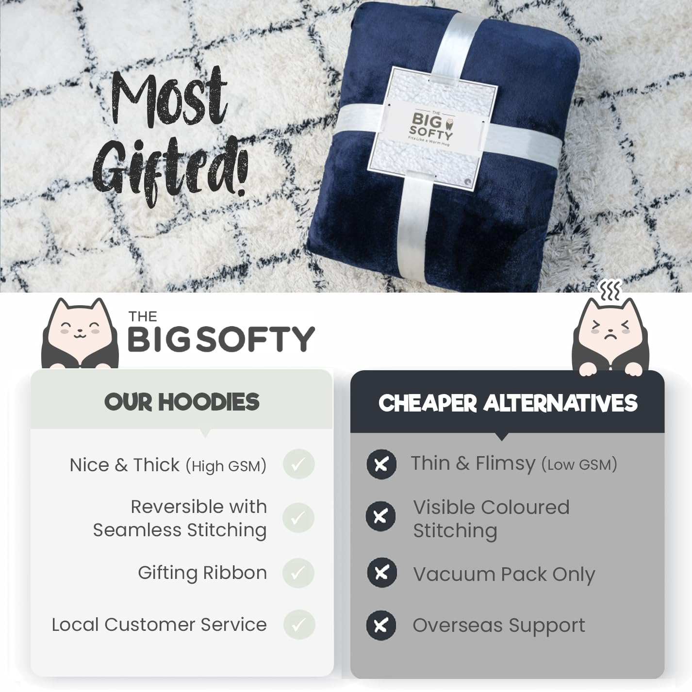 trekki Blanket Hoodie, Oversized Hoodie Blanket, Sherpa & Fleece Wearable Blanket Hoodies for Women & Men, Comfy & Fluffy Hooded Blankets, The Big Softy®