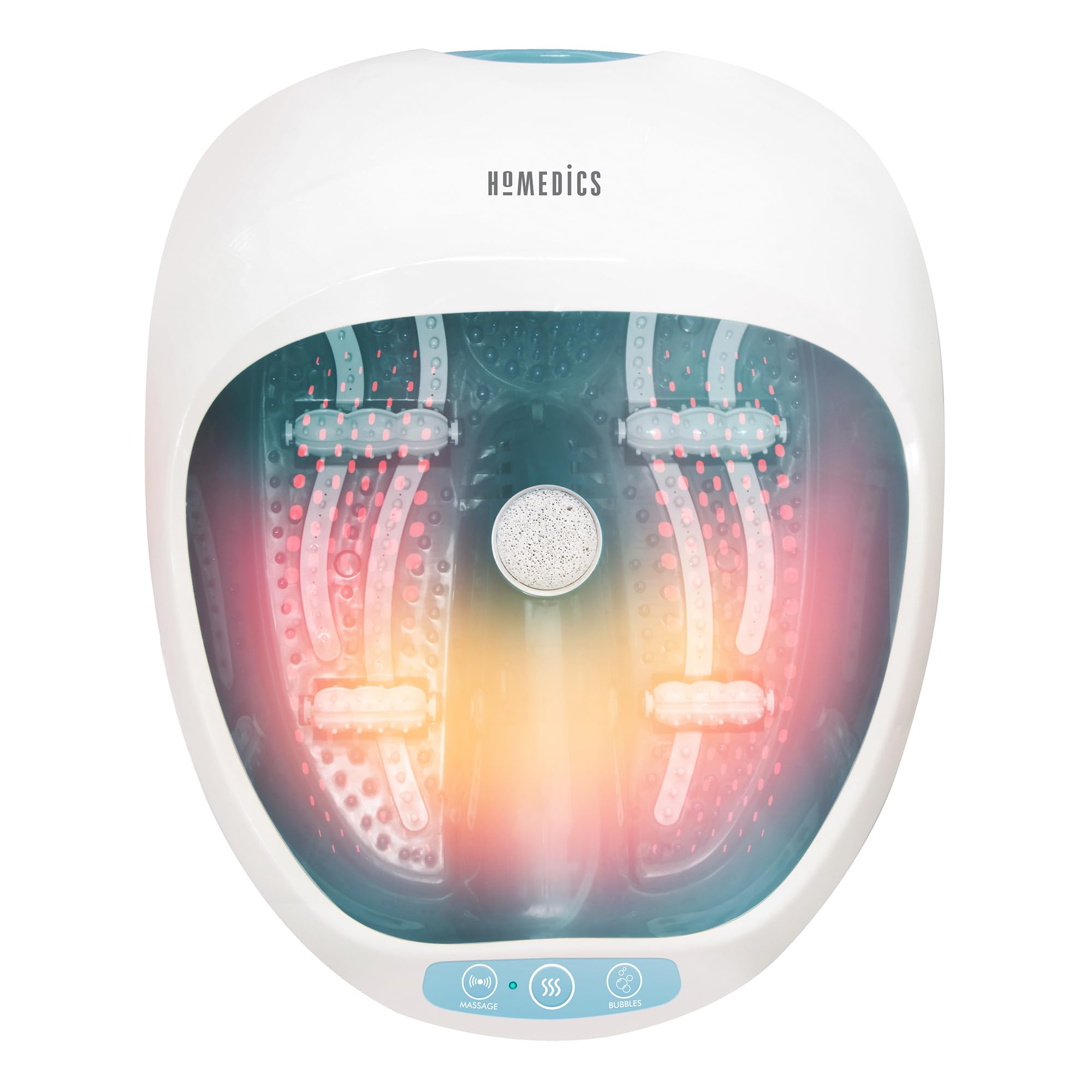 HoMedics Bubblemate Foot Spa and Massager with Keep Warm Function, Soothing Soak Massage Nodes, Bubble Turbo Strip, Pedicure Pumice Stone