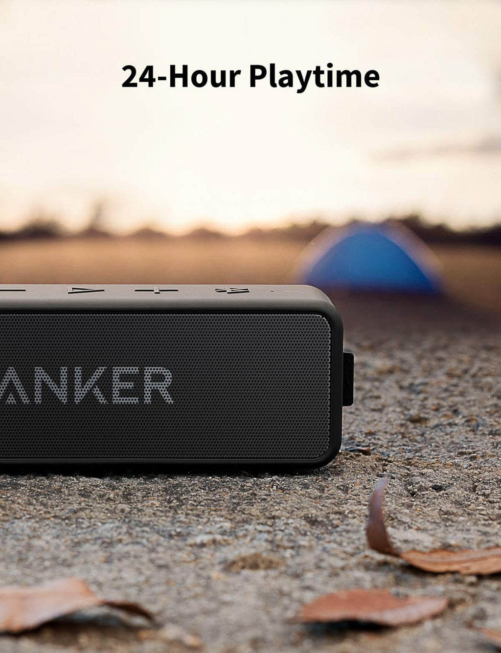 Anker Soundcore 2 Portable Bluetooth Speaker with 12W Stereo Sound, BassUp, IPX7 Waterproof, 24-Hour Playtime, Wireless Stereo Pairing, Speaker for Home, Outdoors, Travel