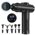 Massage Gun Deep Tissue, Muscle Percussion Massager with 30 Speeds Quiet Hand Massagers with LCD Touch Screen 10 Heads for Shoulder Body Back Relaxation (Black) (Black)