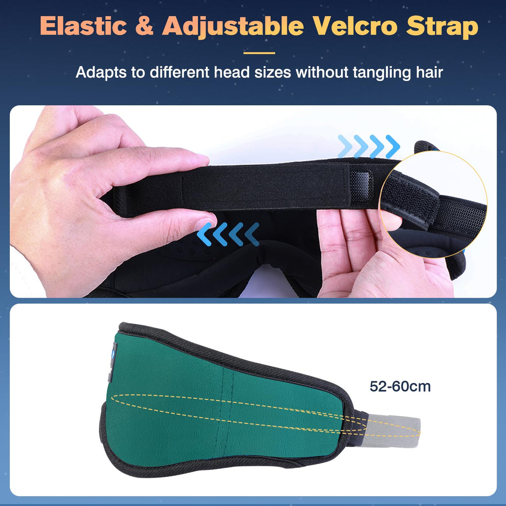 LC-dolida Bluetooth Sleep Mask Headphones Complete Blackout 3D Deep Eye Mask with Headphones Bluetooth V5.4 Can Play 15Hrs Breathable Eye mask with Earphones for Travel,Nap Sleeping,Shift Work