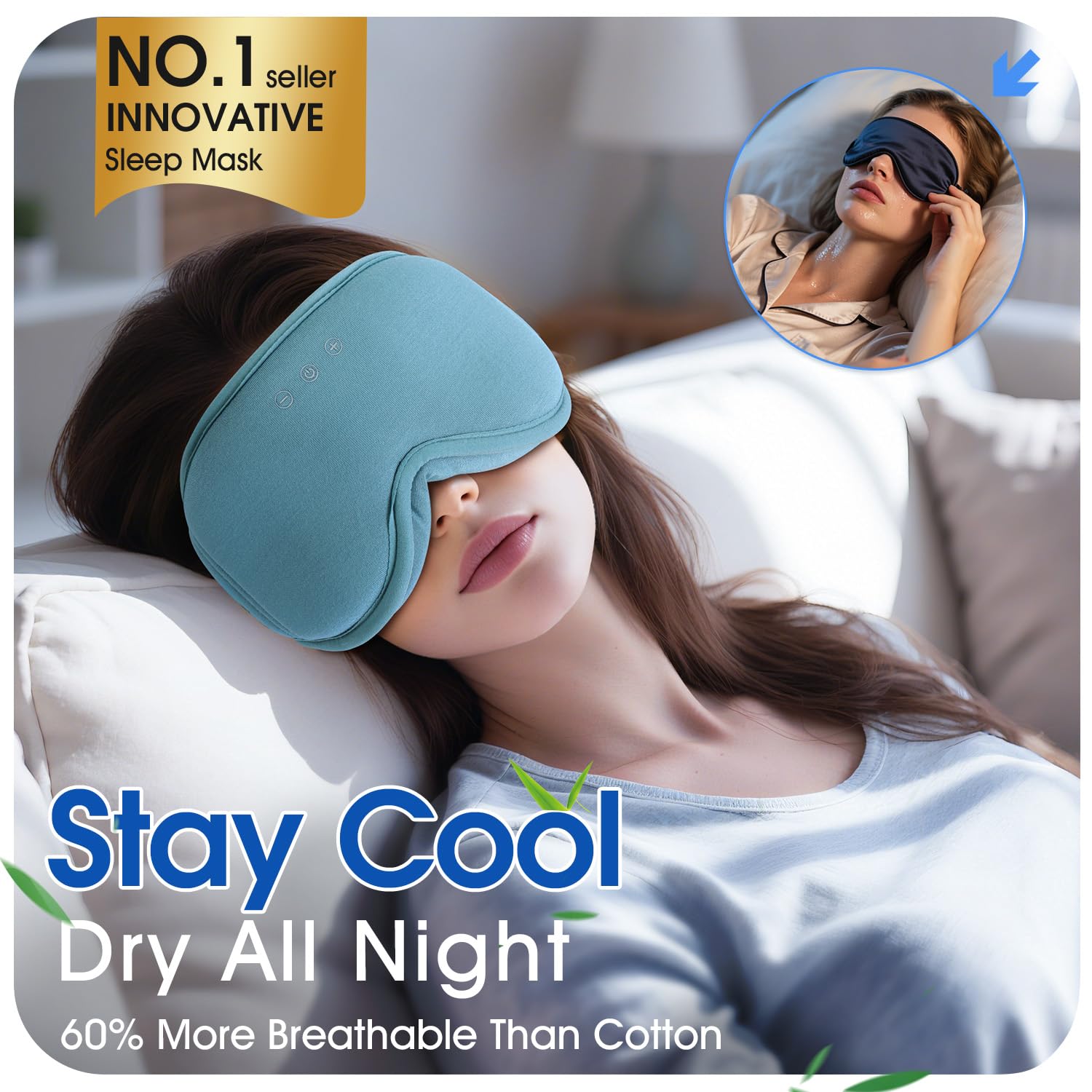 LC-dolida Bluetooth Sleep Mask Headphones Complete Blackout 3D Deep Eye Mask with Headphones Bluetooth V5.4 Can Play 15Hrs Breathable Eye mask with Earphones for Travel,Nap Sleeping,Shift Work