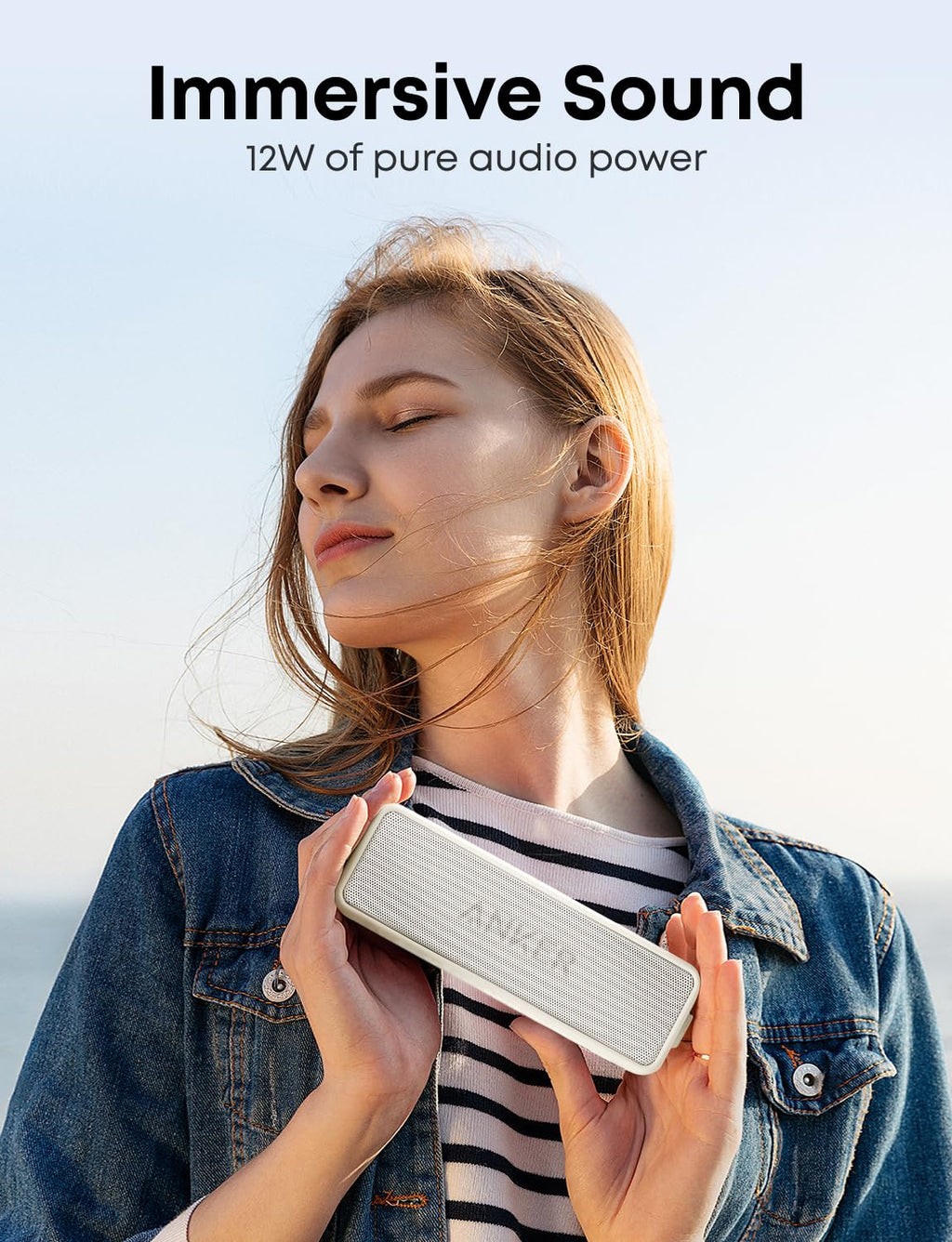 Anker Soundcore 2 Portable Bluetooth Speaker with 12W Stereo Sound, BassUp, IPX7 Waterproof, 24-Hour Playtime, Wireless Stereo Pairing, Speaker for Home, Outdoors, Travel