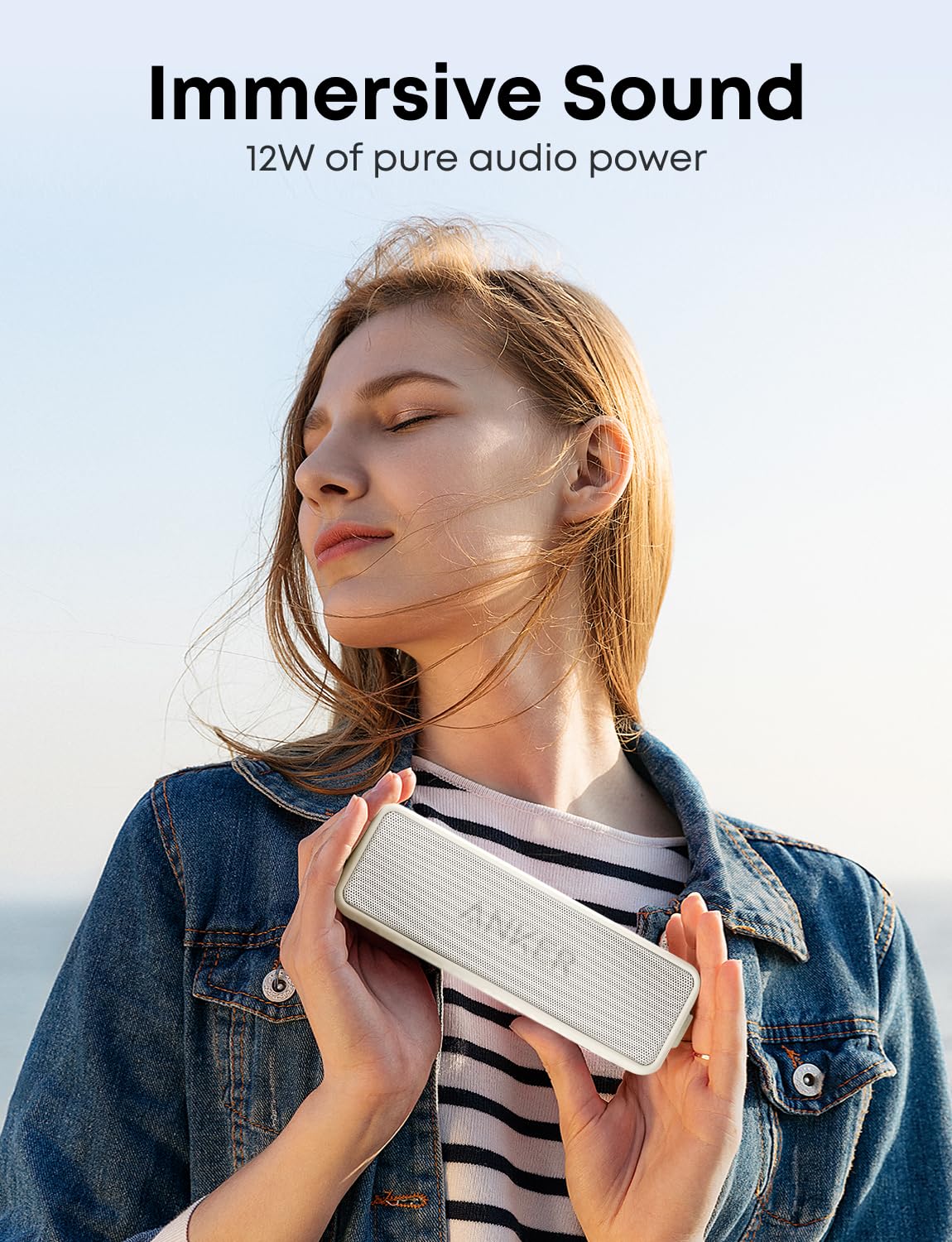 Anker Soundcore 2 Portable Bluetooth Speaker with 12W Stereo Sound, BassUp, IPX7 Waterproof, 24-Hour Playtime, Wireless Stereo Pairing, Speaker for Home, Outdoors, Travel