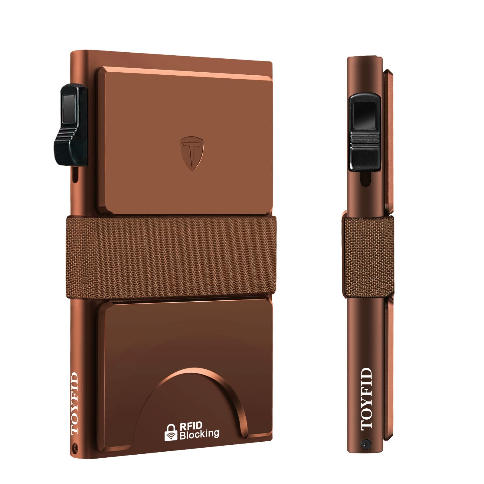 Smart Wallet for Men 12 Cards Paper Money Organiser RFID Blocking Card Wallet Utral Thin Metal Card Holder with Slid Ejector Button Quick Access to Bank Credit Card,Aluminium, Blue