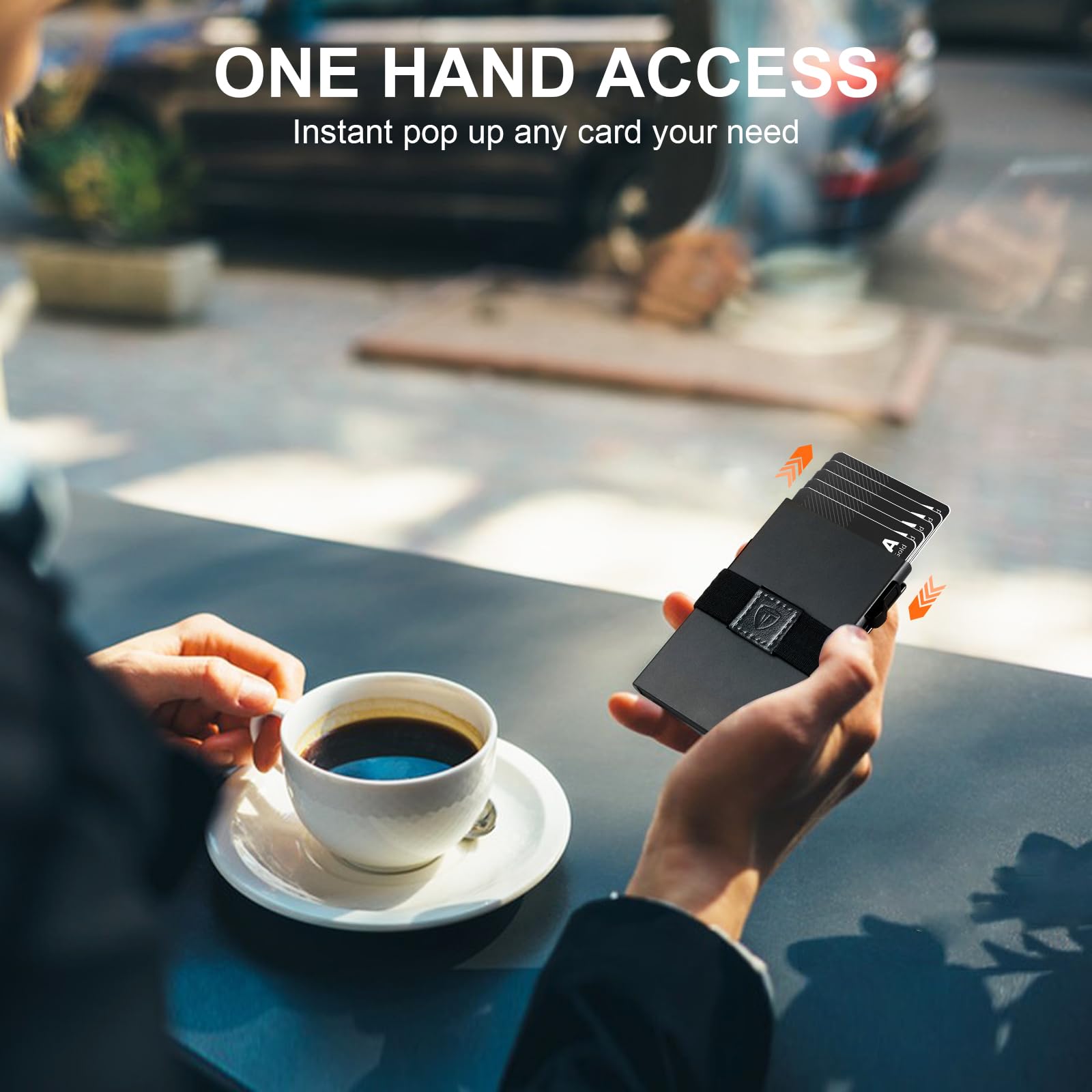 Smart Wallet for Men 12 Cards Paper Money Organiser RFID Blocking Card Wallet Utral Thin Metal Card Holder with Slid Ejector Button Quick Access to Bank Credit Card,Aluminium, Blue