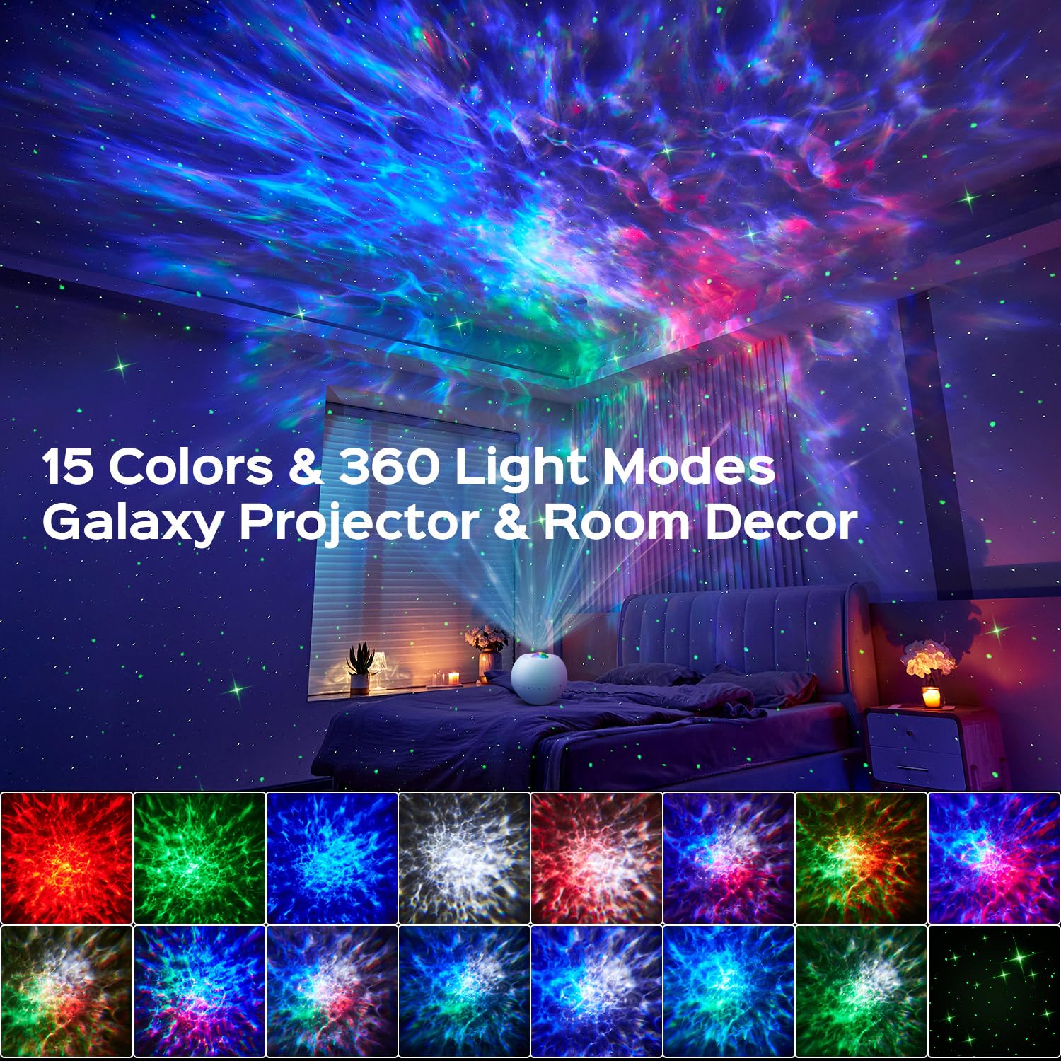 PIKOY Star Light Signs Fairy Lights Women Gifts Room Decor Aesthetic Bedroom Accessories Bedroom Decor Baby Night Light Sunset Lamp Cool Stuff Teen Girls Boys Gifts,15 Colors+15 White Noise+Bluetooth