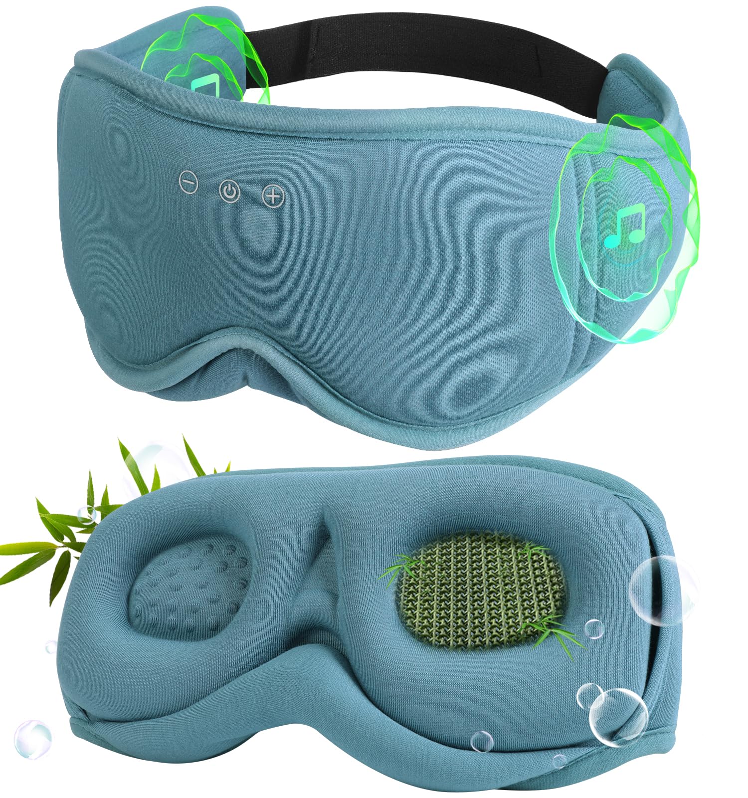 LC-dolida Bluetooth Sleep Mask Headphones Complete Blackout 3D Deep Eye Mask with Headphones Bluetooth V5.4 Can Play 15Hrs Breathable Eye mask with Earphones for Travel,Nap Sleeping,Shift Work