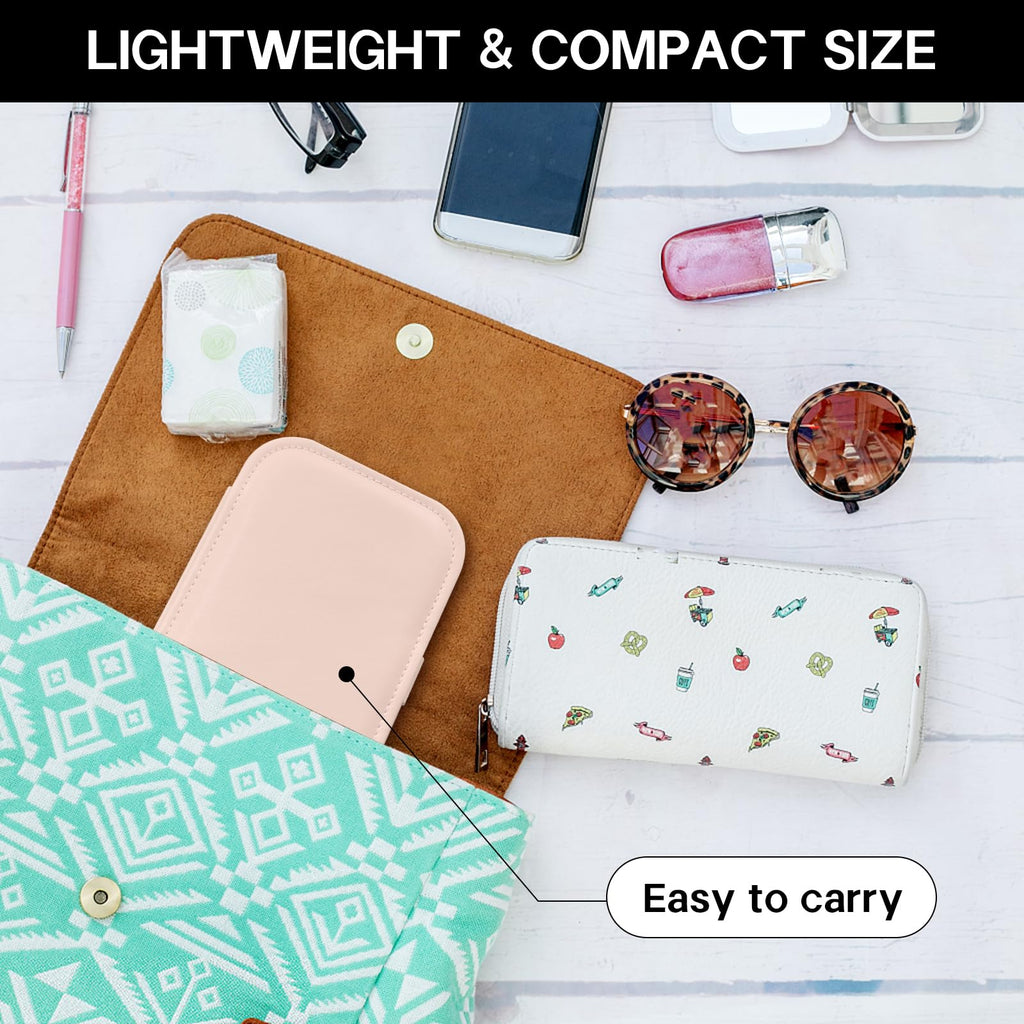 CNMTCCO Jewellery Box Small Travel Jewelry Organiser Storage Case for Necklace Rings Bracelets Earrings Premium Faux PU Leather Jewellery Gift Box Girls Women (Pink)