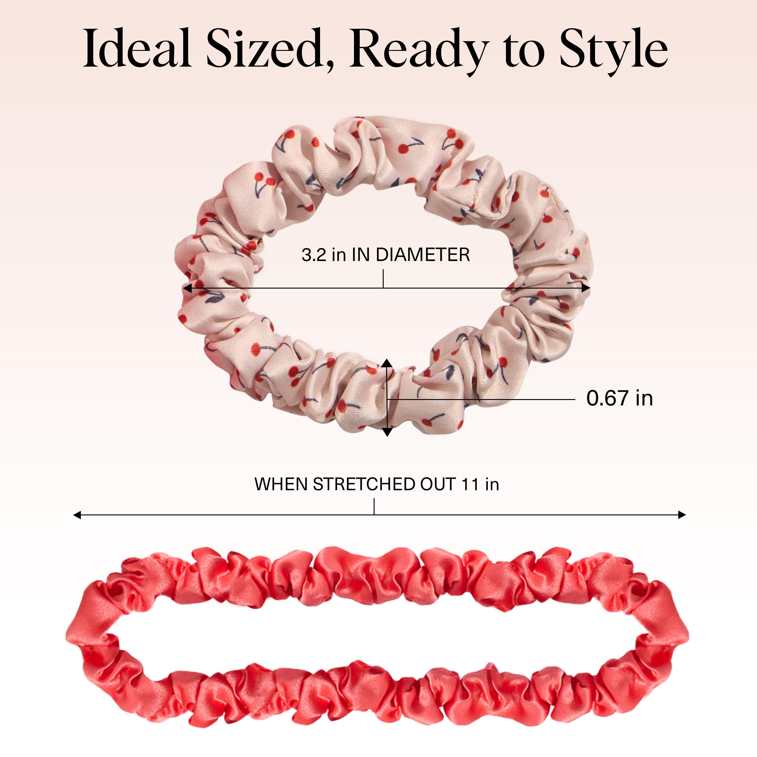 Kitsch Satin Scrunchies for Women - No Crease Hair Ties for Girls | Scrunchies For All Hair Types and Textures, Perfect for Day or Night - 2 Pcs, Charcoal and Gold