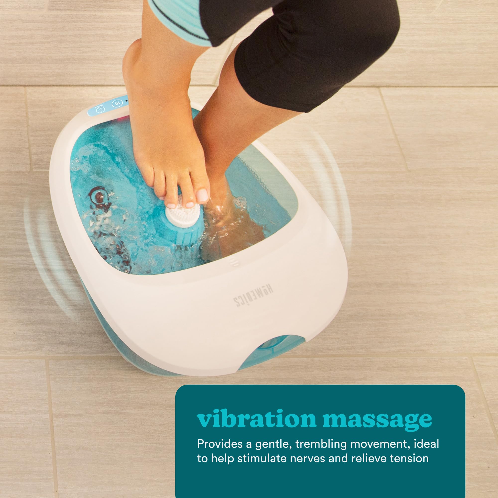 HoMedics Bubblemate Foot Spa and Massager with Keep Warm Function, Soothing Soak Massage Nodes, Bubble Turbo Strip, Pedicure Pumice Stone
