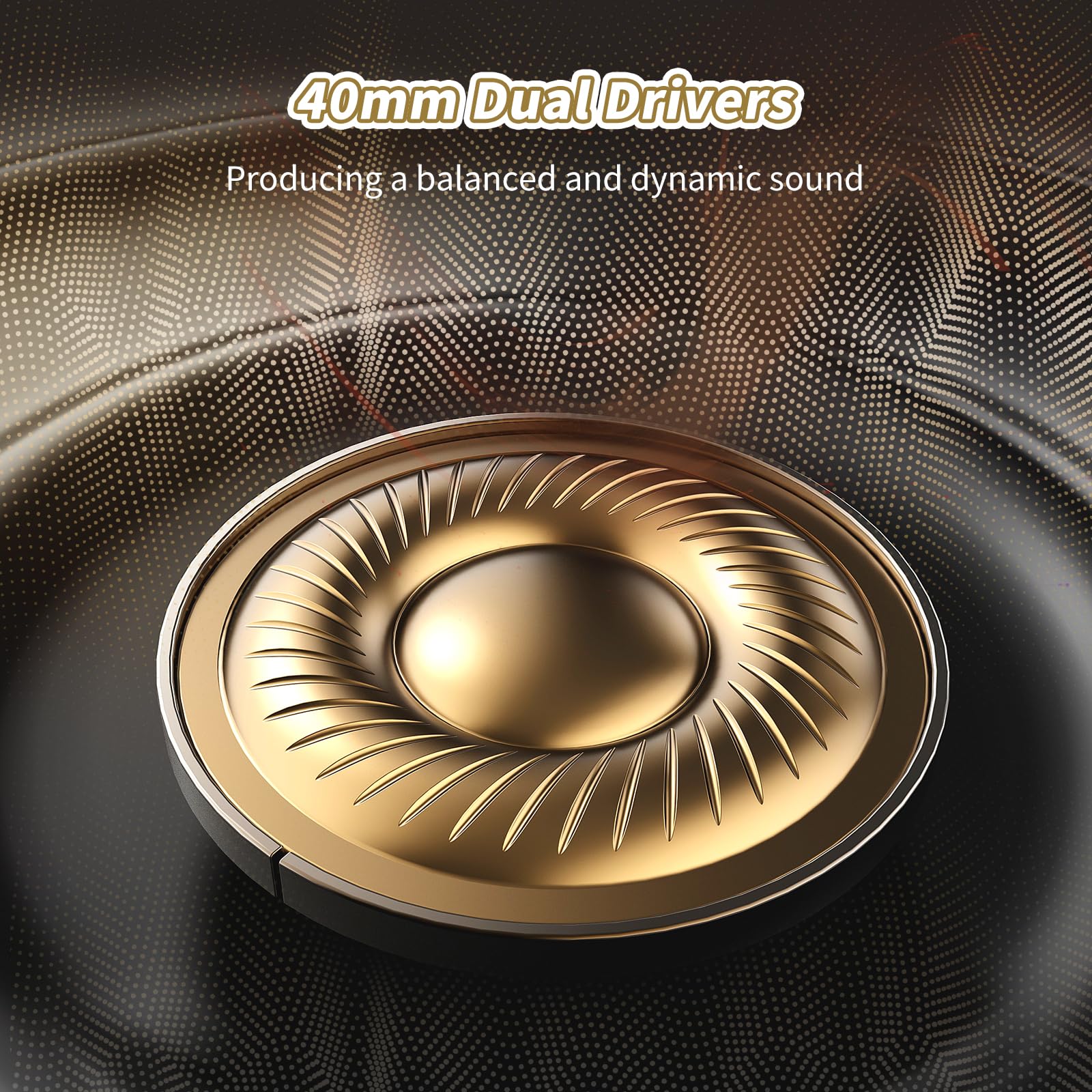 KVIDIO Bluetooth Headphones Over Ear, 55 Hours Playtime Wireless Headphones with Microphone, Foldable Lightweight Headset with Deep Bass,HiFi Stereo Sound for Travel Work PC Cellphone (Black)