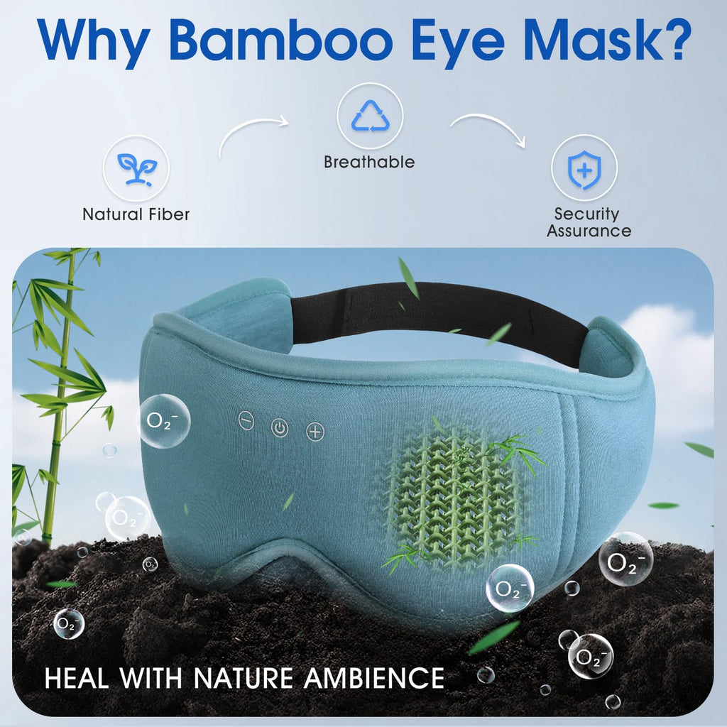 LC-dolida Bluetooth Sleep Mask Headphones Complete Blackout 3D Deep Eye Mask with Headphones Bluetooth V5.4 Can Play 15Hrs Breathable Eye mask with Earphones for Travel,Nap Sleeping,Shift Work