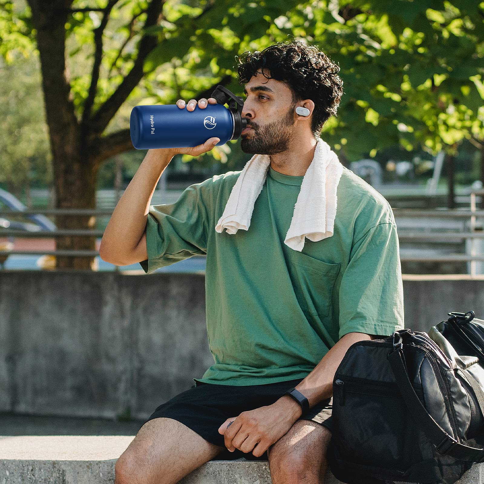 HydroPal Vacuum Insulated Water Bottle 1200ml/1000ml/750ml/500ml, 2 Lids (Straw & Spout), 12H Hot 24H Cold, BPA Free Stainless Steel Bottle, Leakproof Sports Water Bottle for Gym, Travel, Work